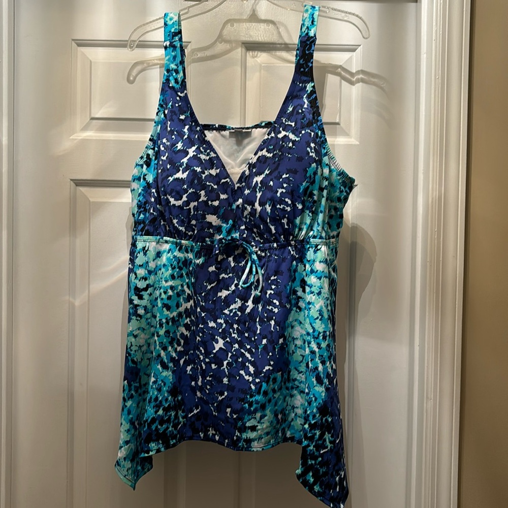 Avenue Blue and Teal Women's Swim Top